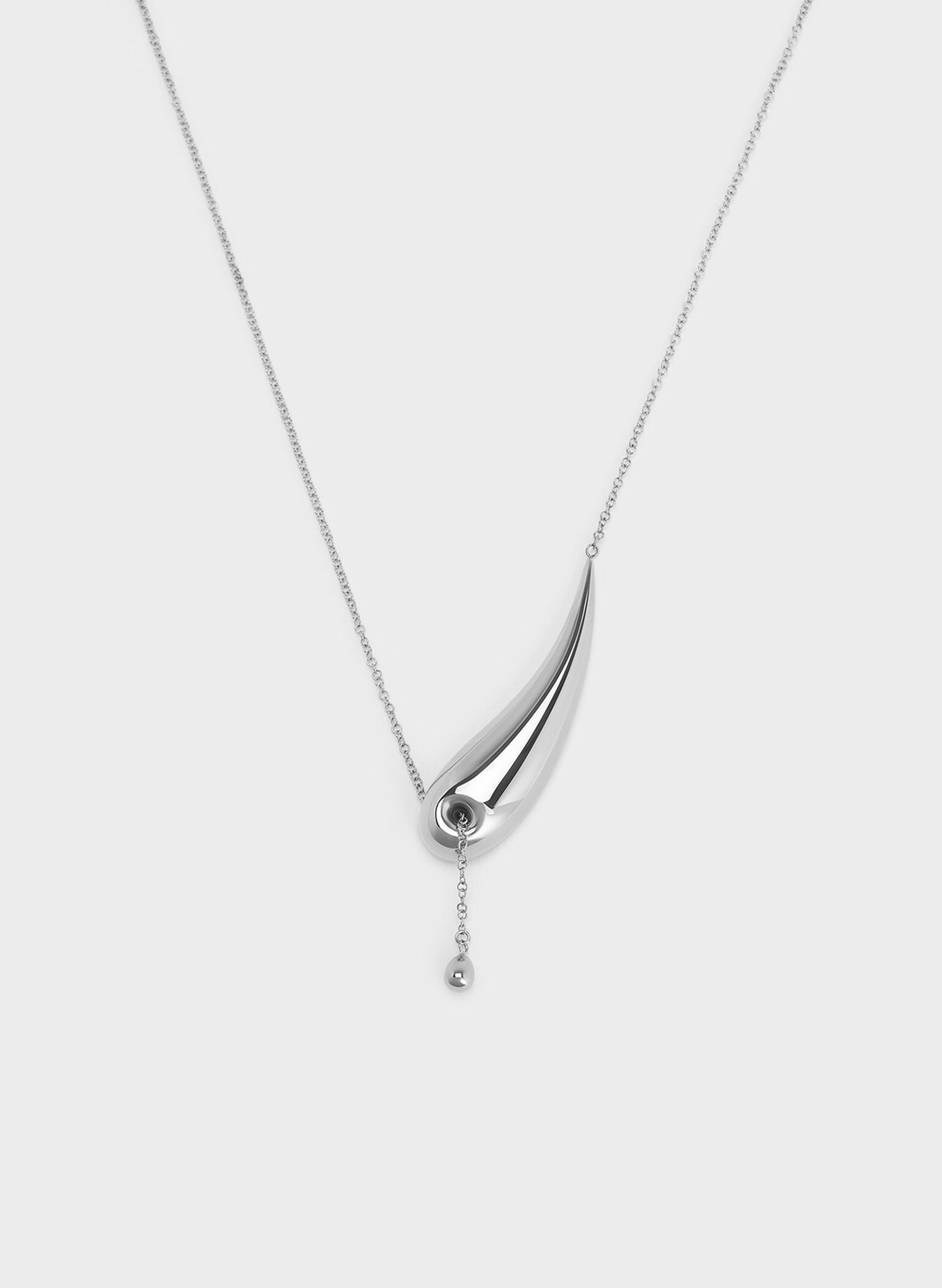 Eimear Sculptural Asymmetrical Necklace, Silver, hi-res