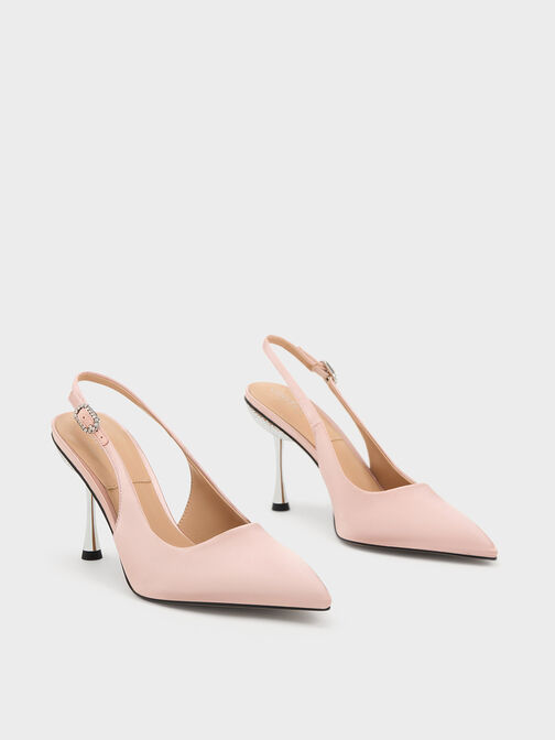 Demi Recycled Polyester Slingback Pumps, Nude, hi-res