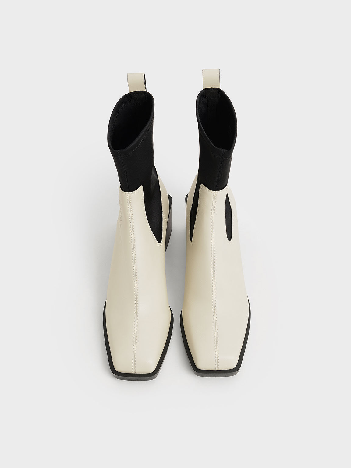 Two-Tone Sock Boots, Chalk, hi-res