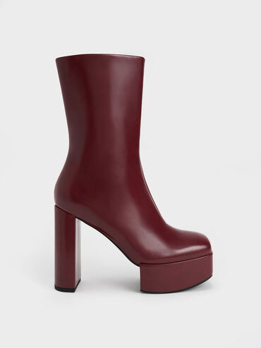 Corinth Blade Heel Boots, Maroon, hi-res