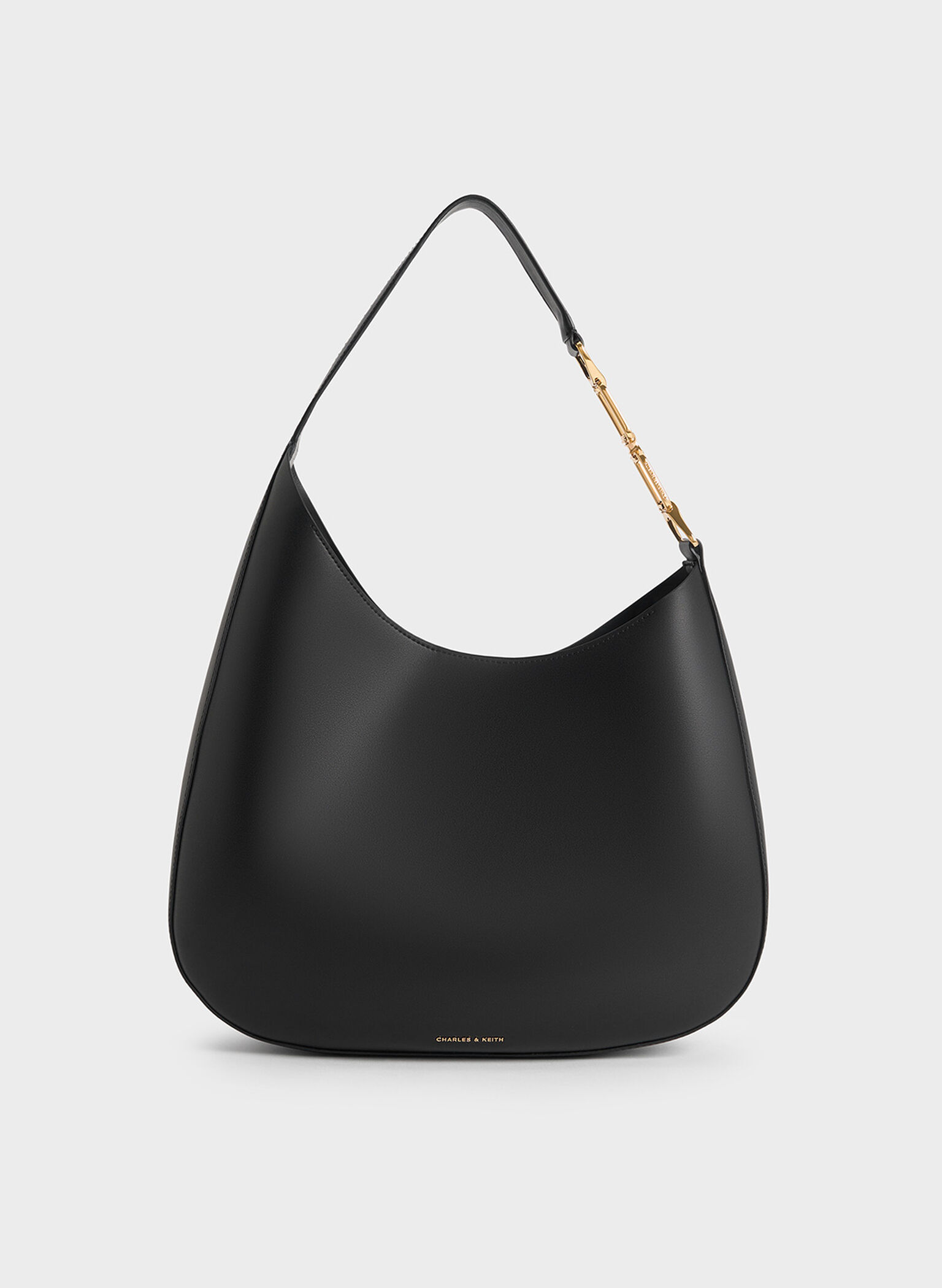 Bolso hobo holgado Agatha con cadena, Negro, hi-res