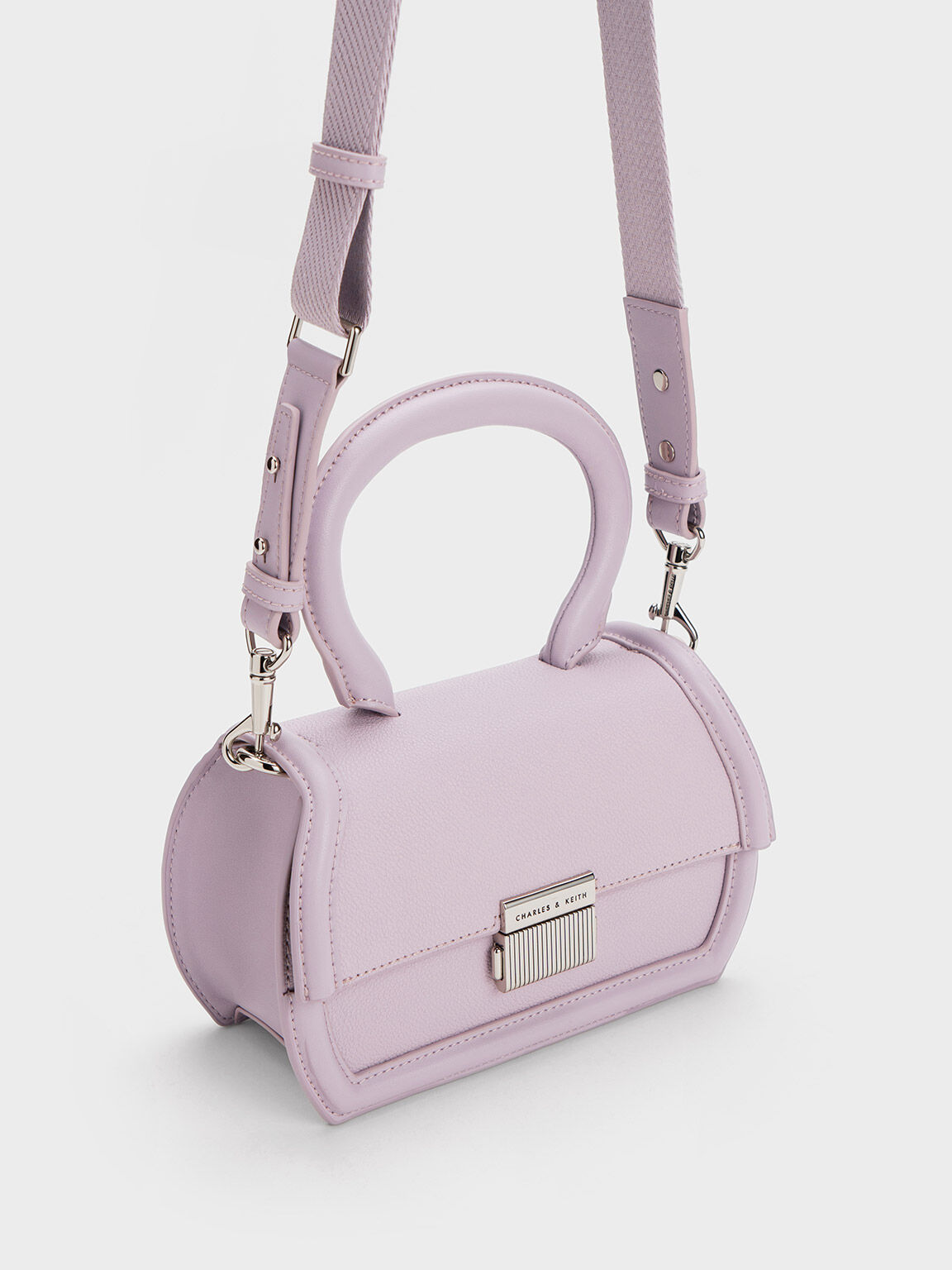 Leona Sculptural Top Handle Bag, Lilac, hi-res