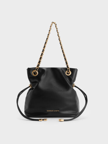 Arya Braided-Chain Crossbody Bag, Black, hi-res