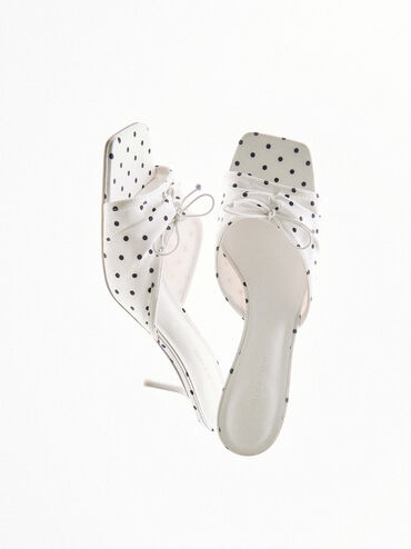 Sadira Satin Polka-Dot Heeled Mules, Multi2, hi-res