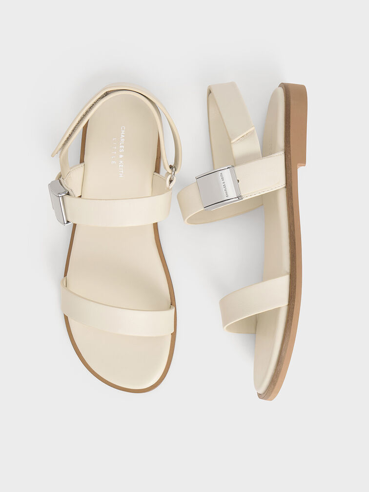 Girls' Yvette Double Strap Sandals, Chalk, hi-res