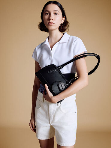 Bolso Enola con asa alargada, Noir, hi-res