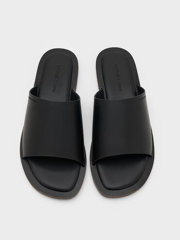 Sandalias de tiras anchas, Negro, hi-res