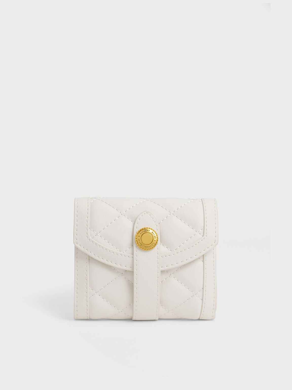 Este Belted Small Wallet, White, hi-res