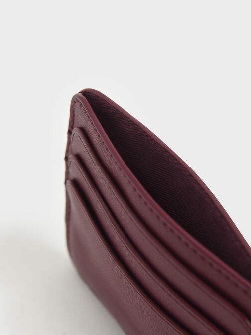 Cleo Quilted Card Holder, Burgundy, hi-res