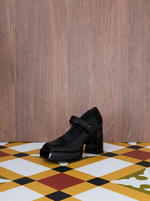 Patent Platform Mary Jane Pumps, Black Patent, hi-res