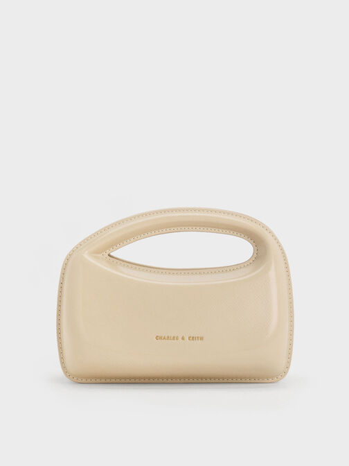 White Double Top Handle Structured Bag - CHARLES & KEITH US