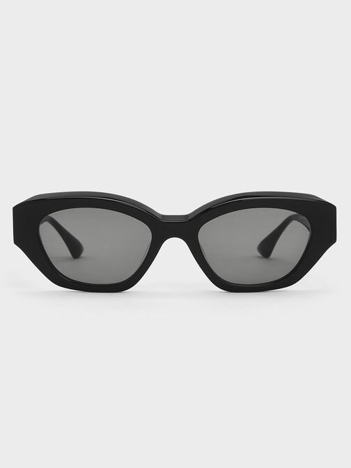 貓眼粗框墨鏡, 黑色, hi-res
