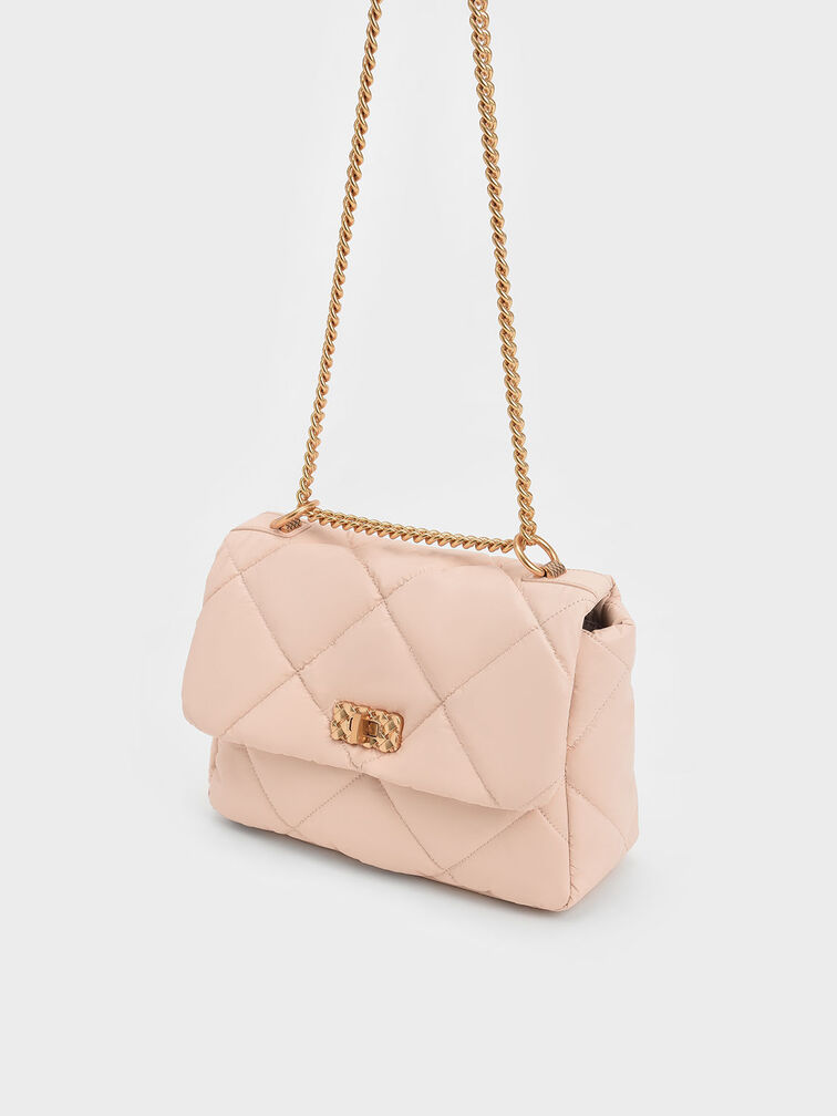 Paffuto Large Padded Shoulder Bag, Light Pink, hi-res