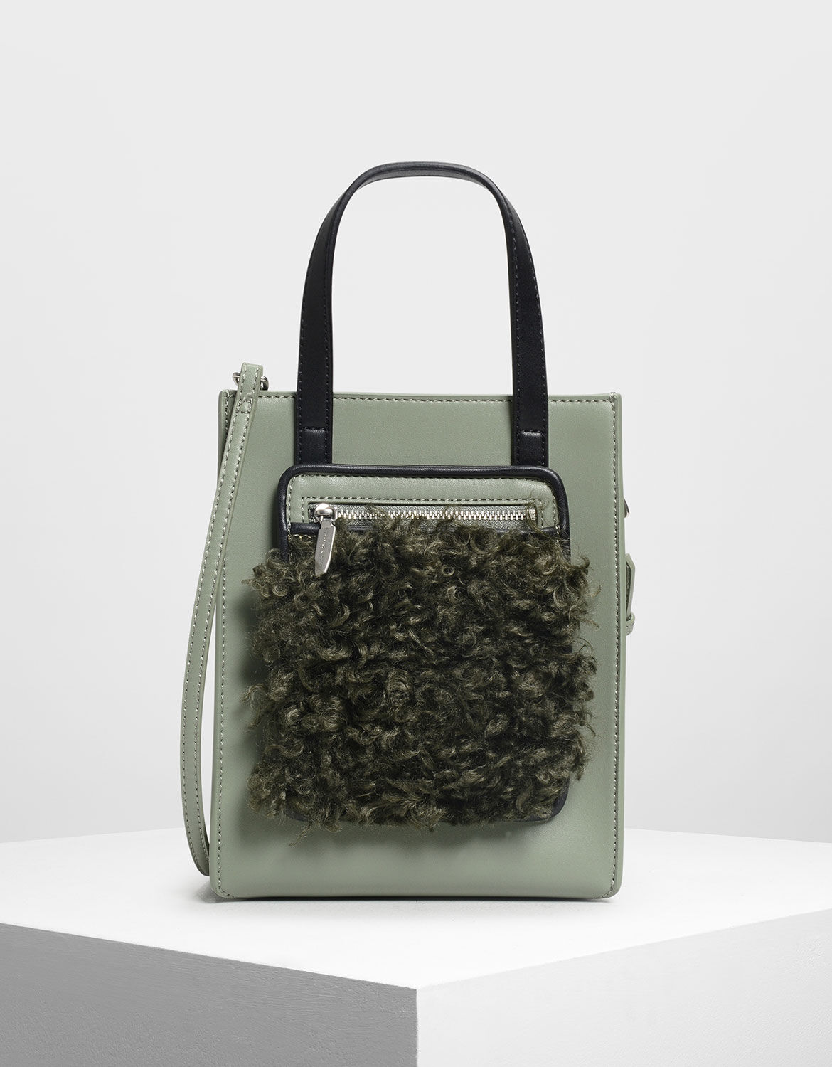 charles and keith pewter bag
