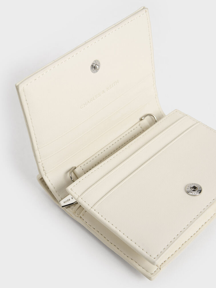 Cassia Quilted Mini Wallet, Cream, hi-res