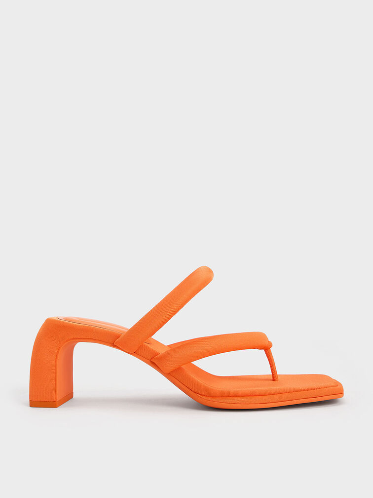 Toni Puffy-Strap Thong Sandals, Orange, hi-res