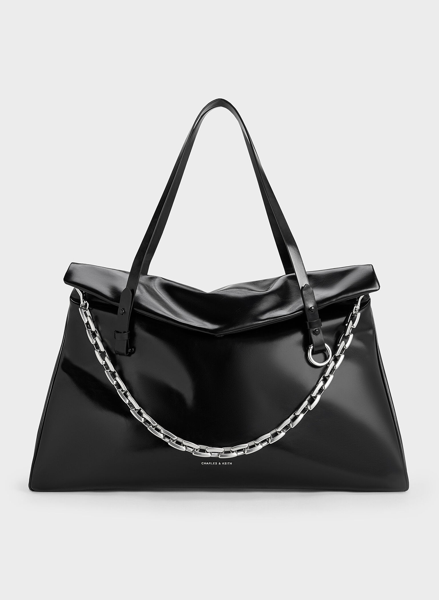 Andromeda Chunky-Chain Trapeze XL Tote Bag, Noir, hi-res