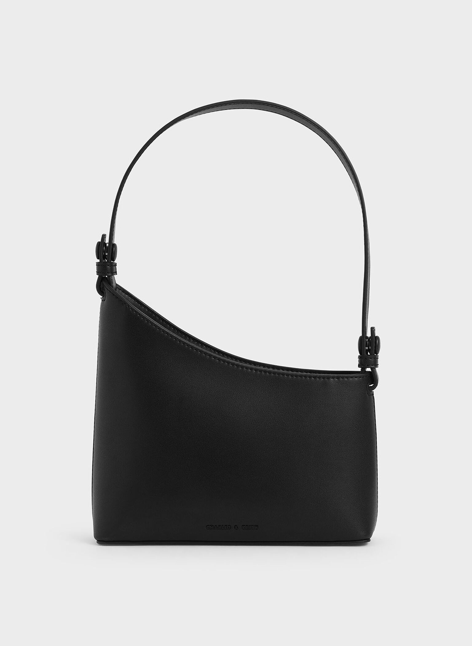 Black Asymmetrical Shoulder Bag - CHARLES & KEITH KR