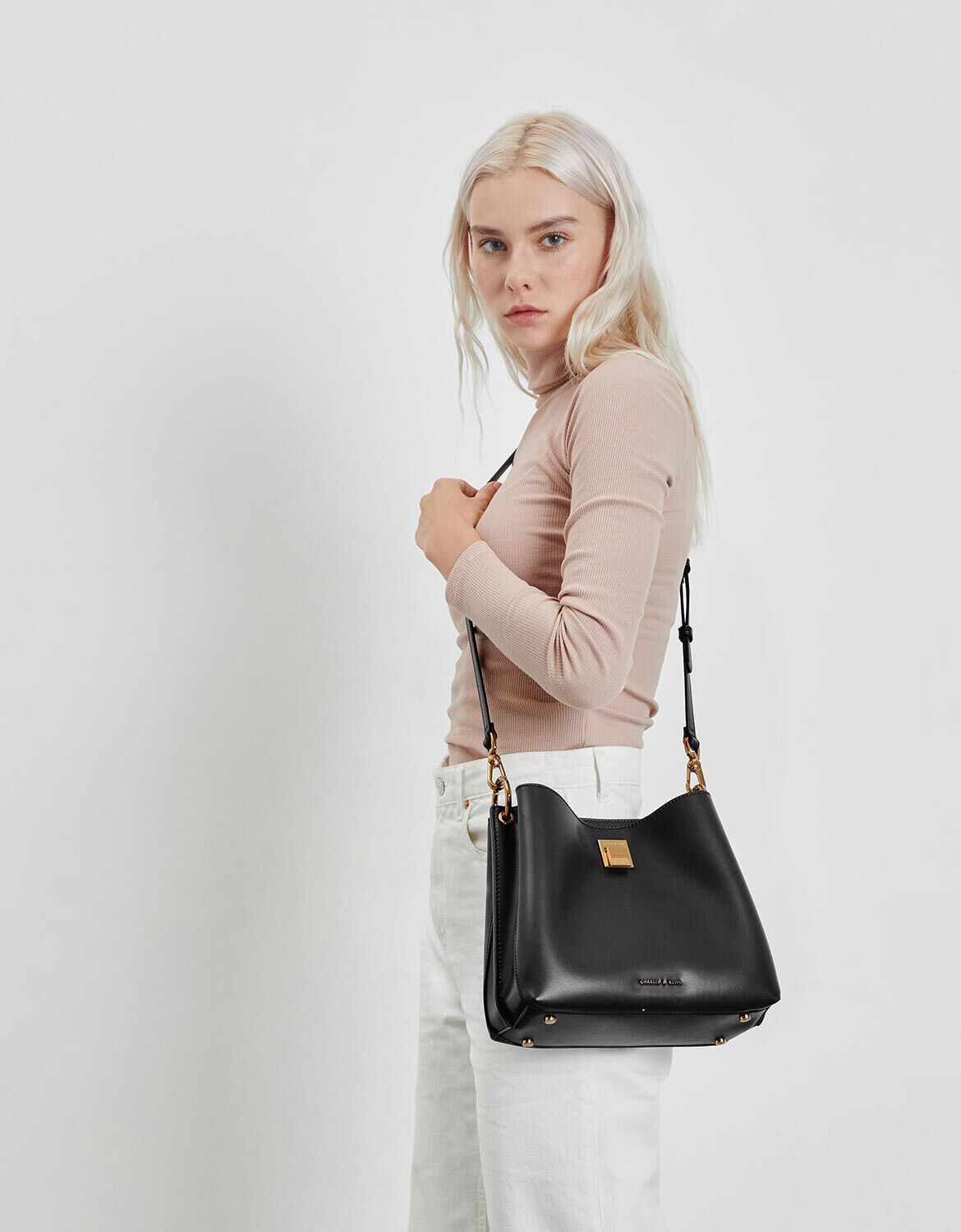 charles and keith buckle shoulder bag