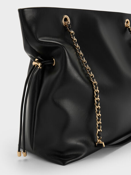 Arya 皮穿鍊肩背包, 黑色, hi-res