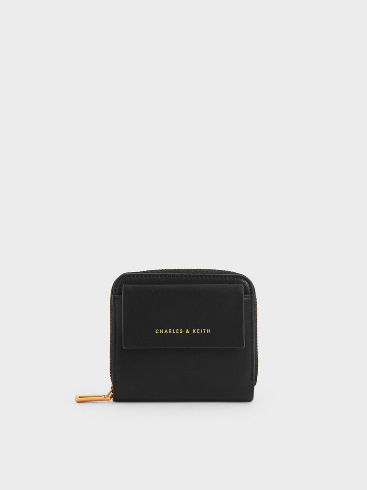 Mini Square Wallet, Black, hi-res