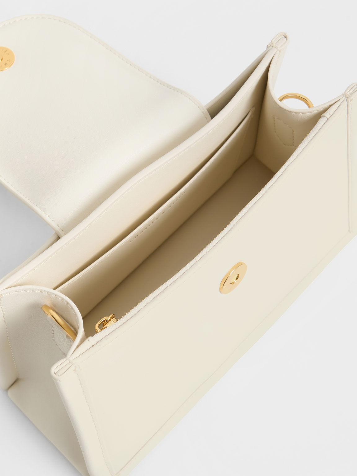 Cream Mini Roza Beaded Handle Scarf Bag CHARLES KEITH KR