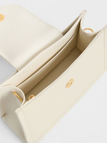 Mini Roza Beaded Handle Scarf Bag, Cream, hi-res