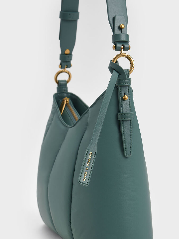 Aralia Two-Tone Chain Handle Shoulder Bag, Teal, hi-res