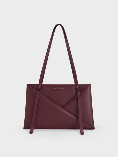 Midori Geometric Tote Bag, Wineberry Red, hi-res
