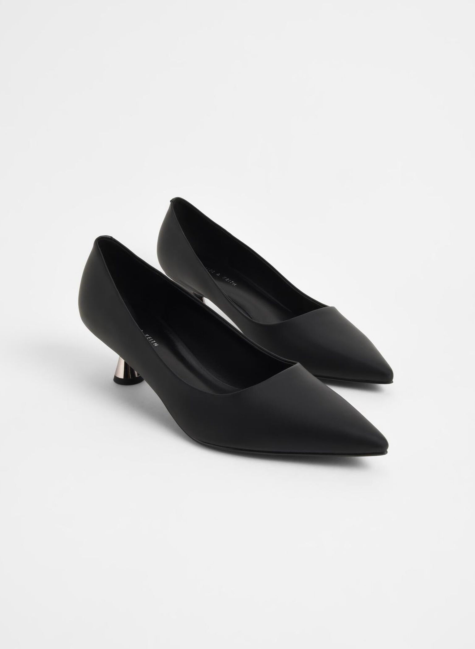 Spool Heel Pumps, Black, hi-res