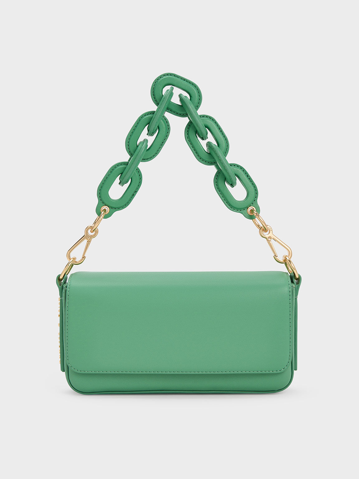 Green Catena Front Flap Bag - CHARLES & KEITH MX