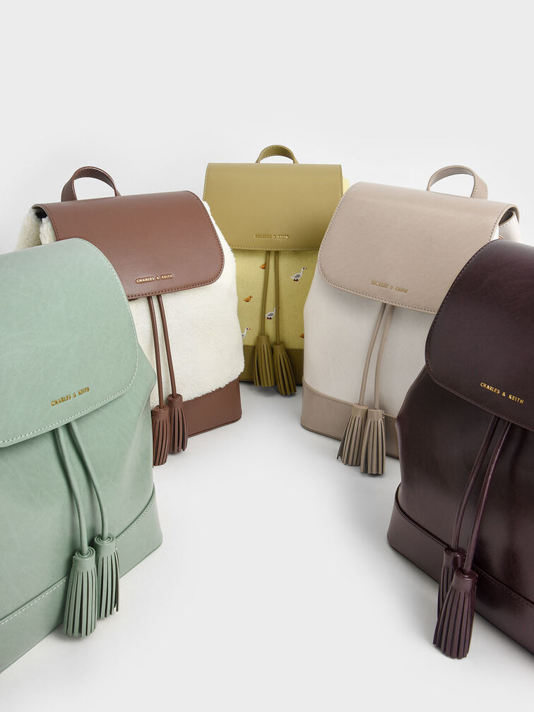 Genevieve Tassel Backpack, Dark Oak, hi-res