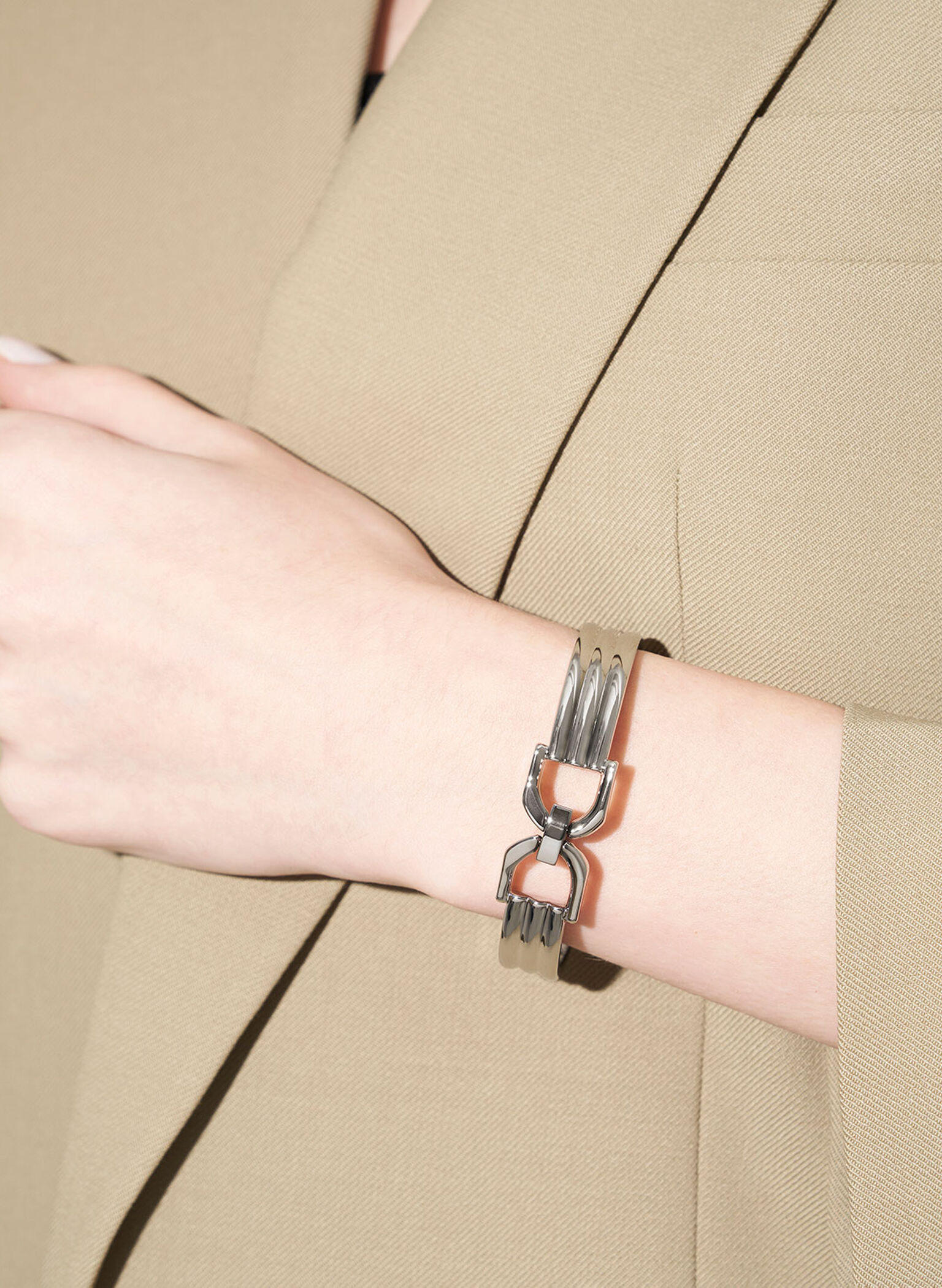 Gabine Cuff Bracelet, Silver, hi-res