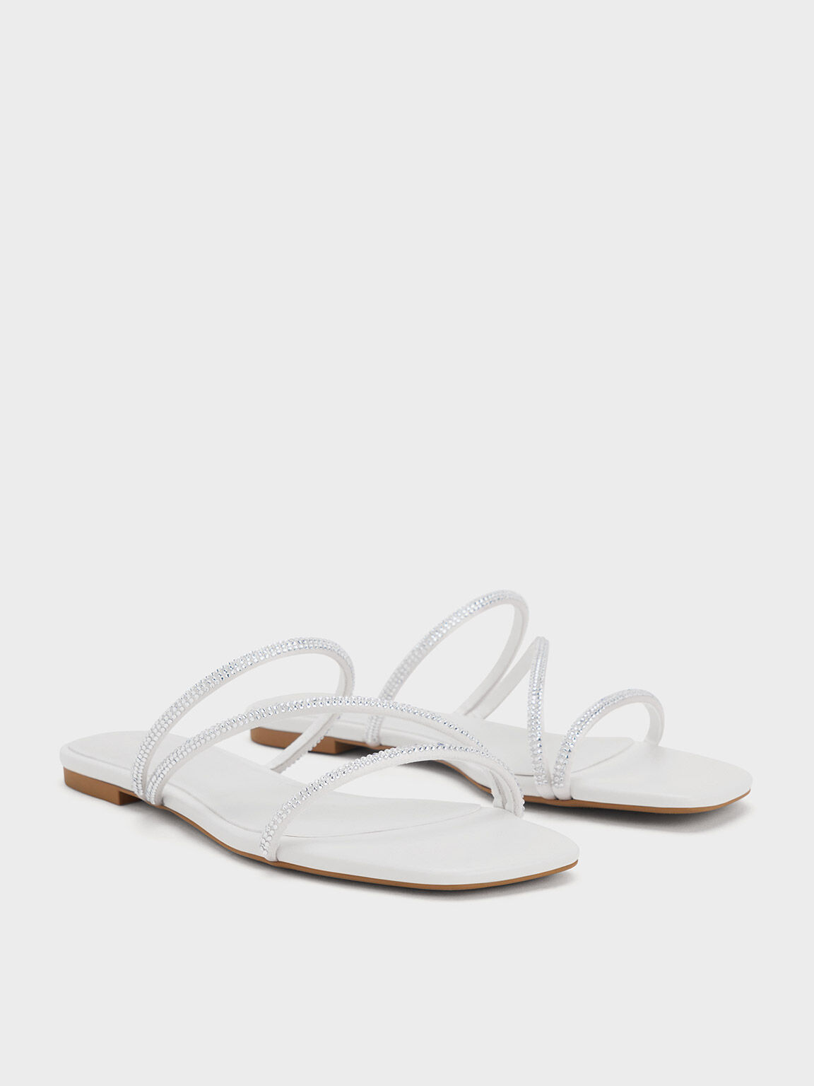 White crystal sandals sale
