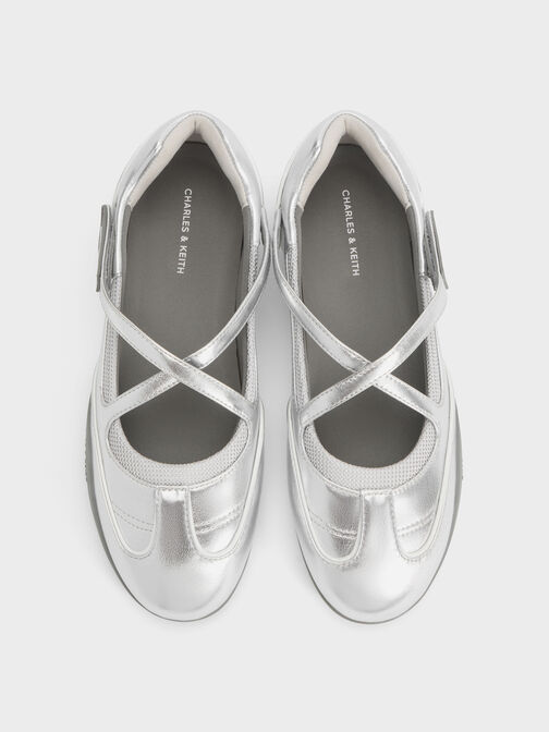 Mika Crossover Mary Jane Sneakers, Silver, hi-res