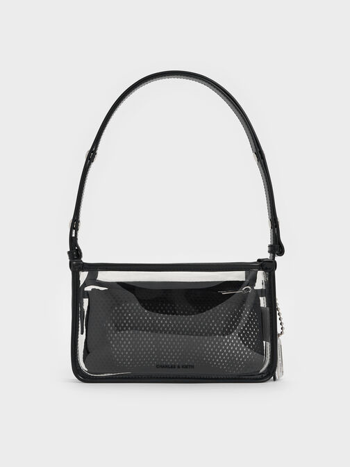 Norah See-Through Mesh Shoulder Bag, Clear, hi-res