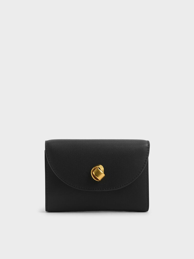 Mini Front Flap Wallet, Black, hi-res