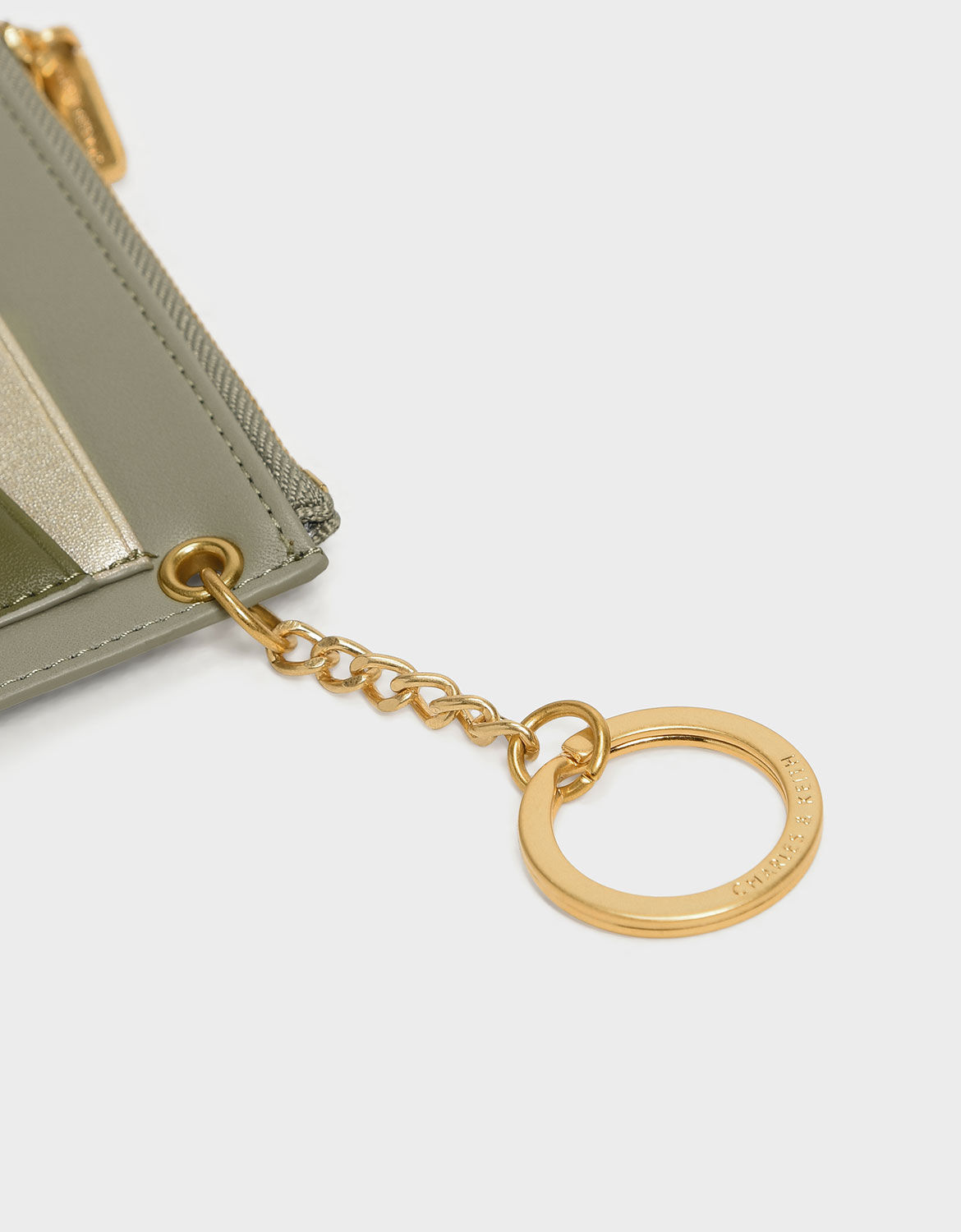 Sage Green Chain Link Card Holder CHARLES KEITH AW