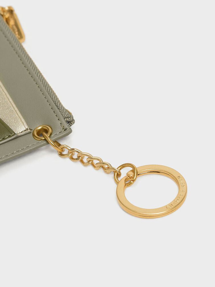 Chain Link Card Holder, Sage Green, hi-res