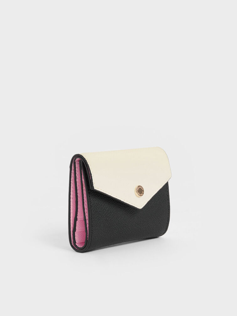 Two-Tone Short Envelope Wallet, Multi, hi-res