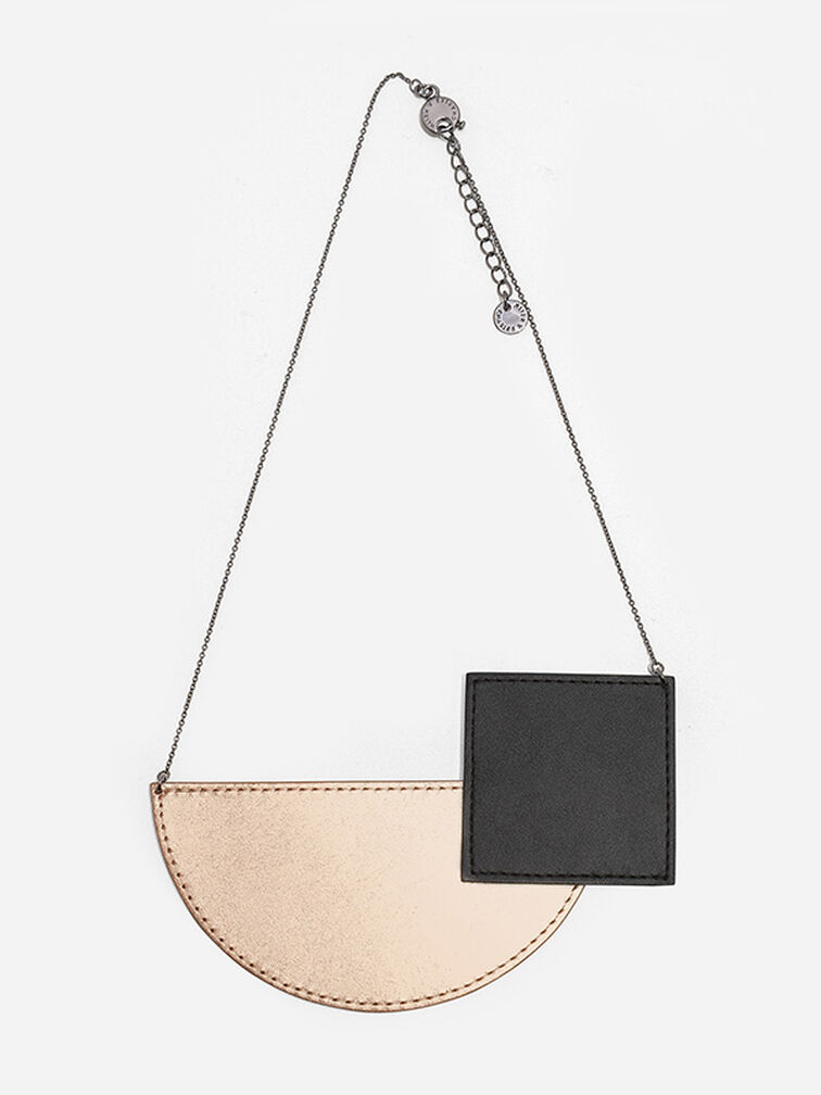 Geometric Shaped Necklace, Rose Gold, hi-res