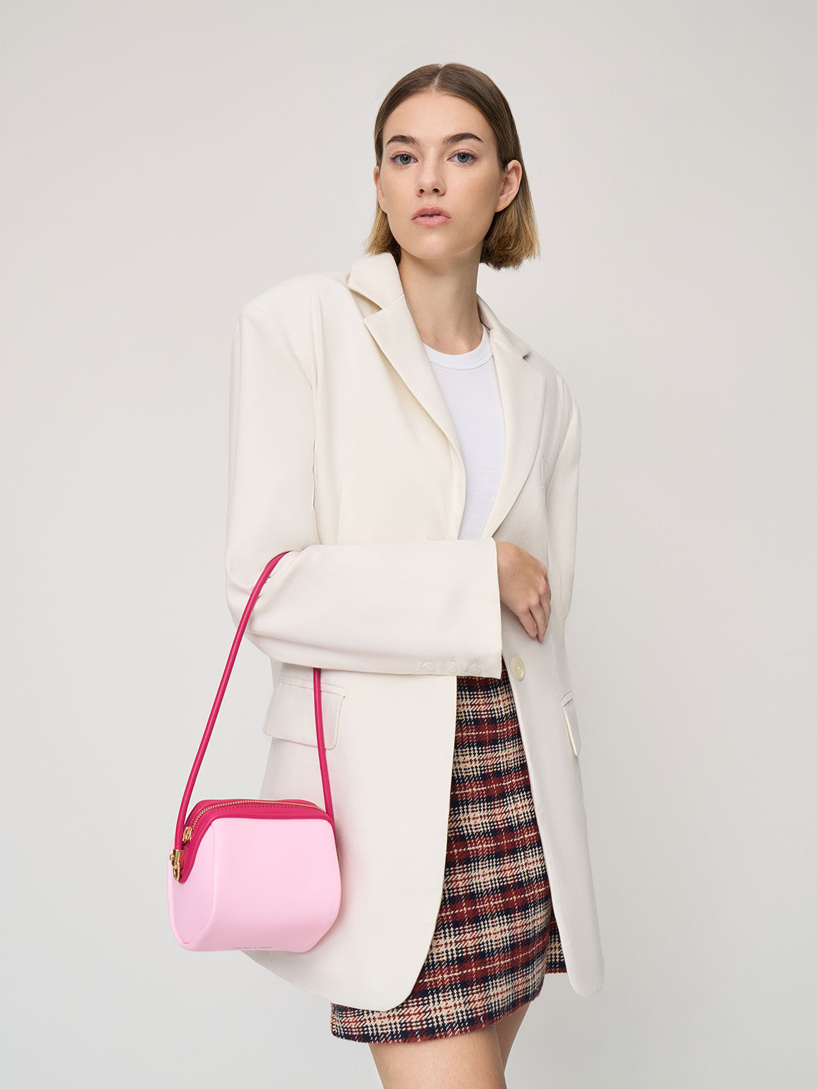 Ridley Chain-Link Boxy Bag, Pink, hi-res
