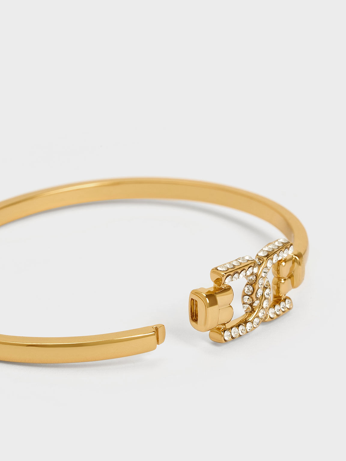 Gold Gabine Swarovski Crystal Cuff Bangle CHARLES KEITH AU