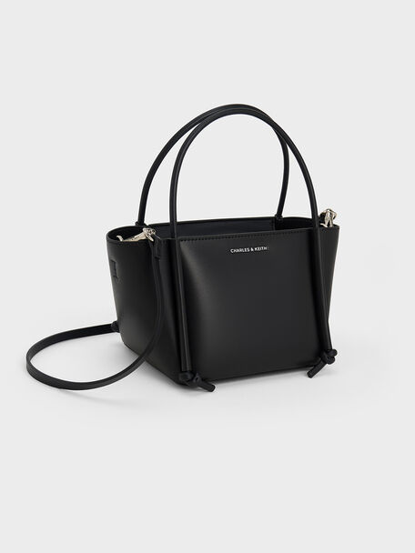 Bolso tote Elora con asa alargada, Noir, hi-res