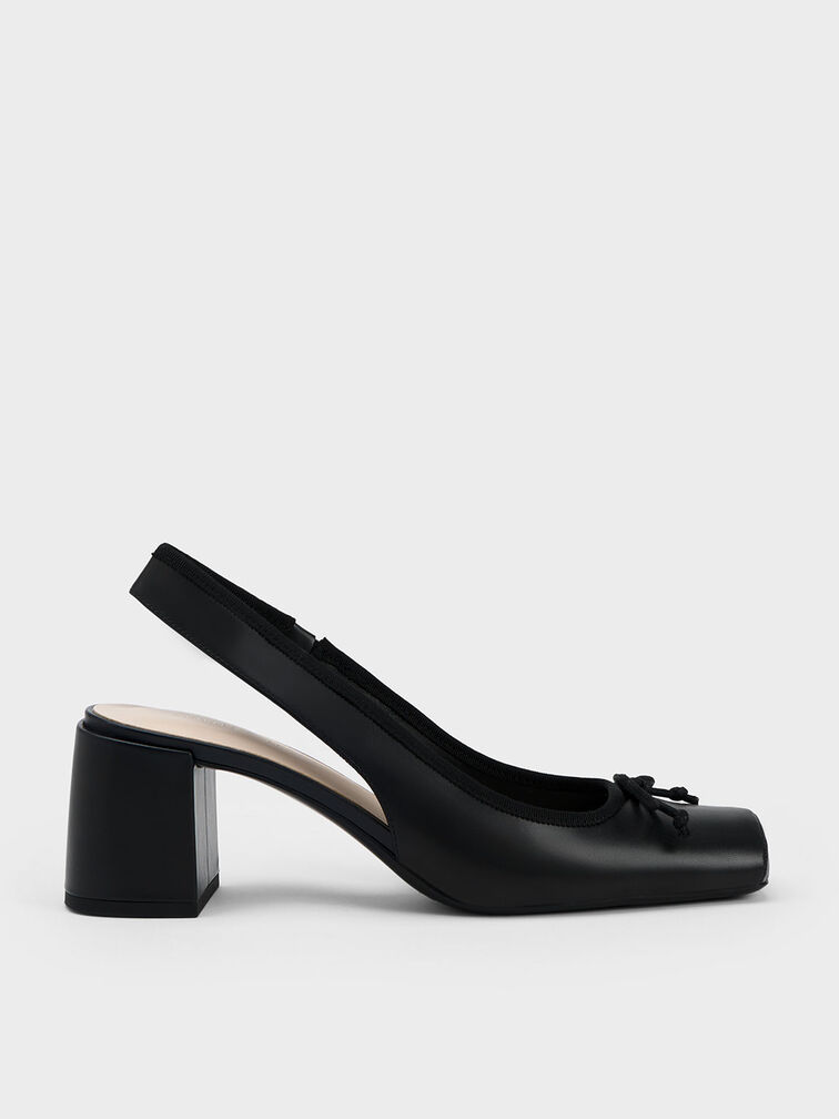Charles & Keith - Women's Buckled Strap Slingback Pumps, Black, US 7