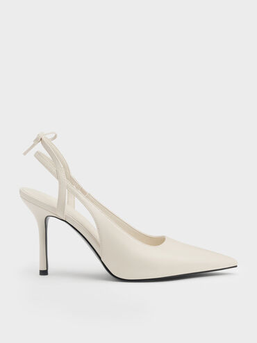 Back-Bow Slingback Pumps, Chalk, hi-res