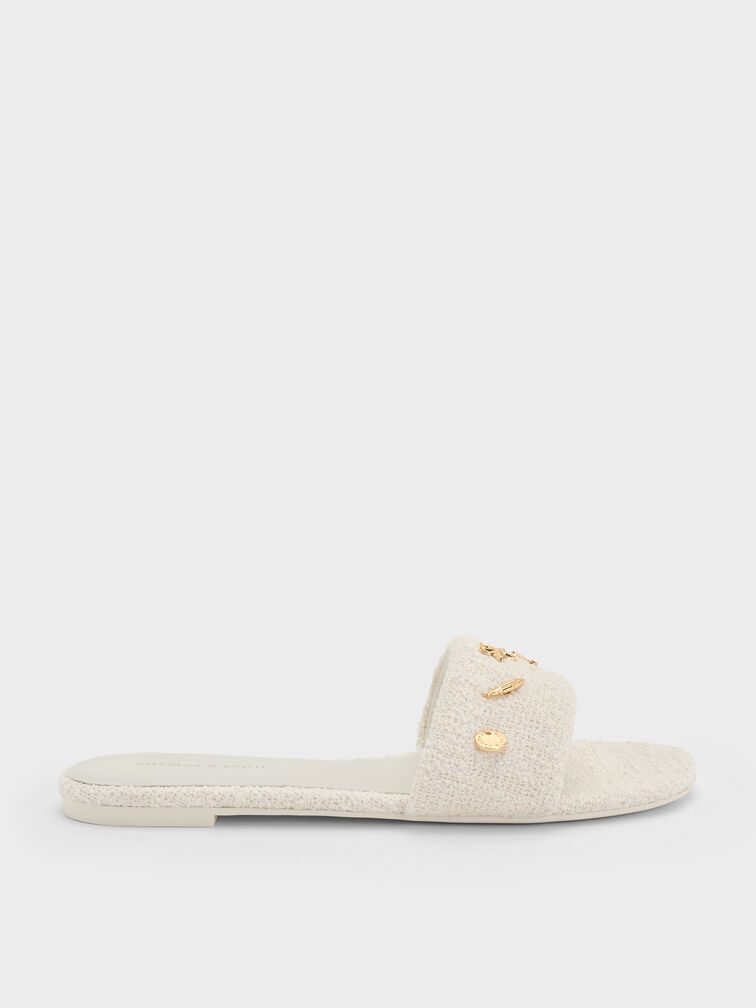 海洋風毛呢拖鞋, 石灰白, hi-res
