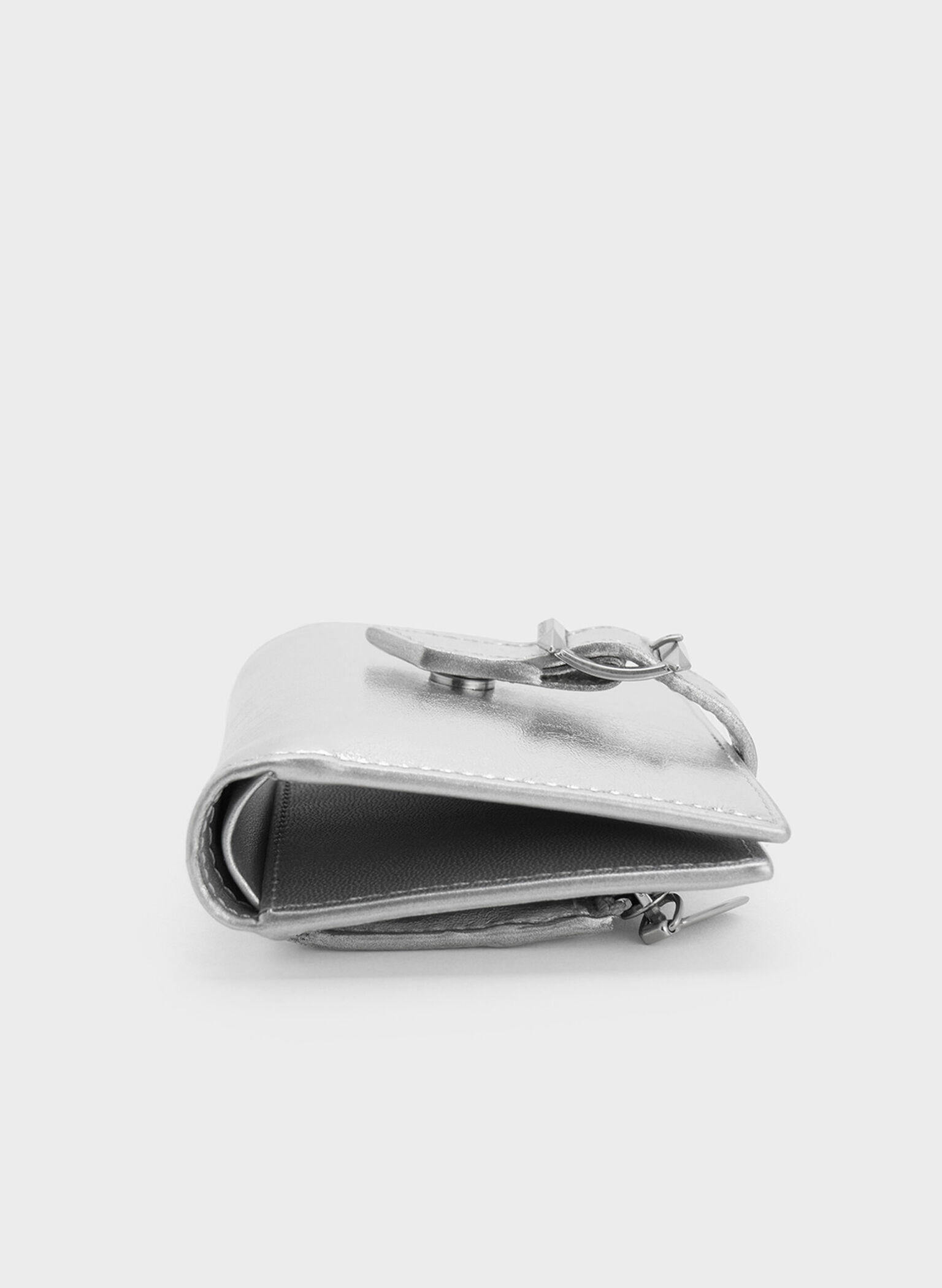 Cartera metalizada Bryna, Plateado, hi-res