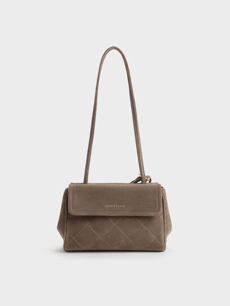 Apfra Quilted Tote Bag, Stone Grey, hi-res