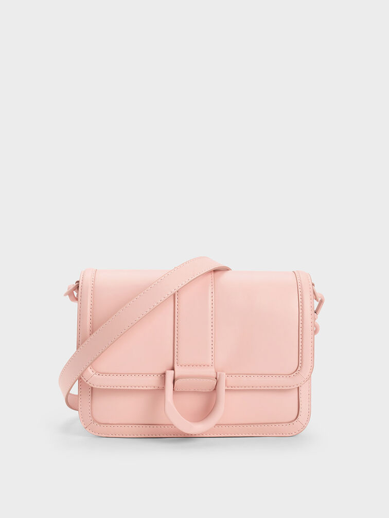 Gabine Leather Crossbody Bag, Pink, hi-res